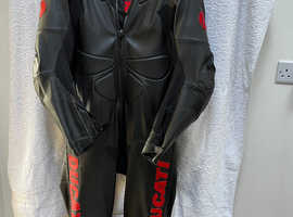 Ducati motorbike full racing leathers.