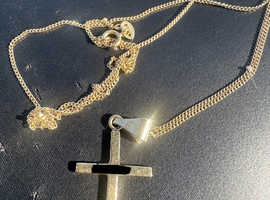 Gold cross necklace date engraved