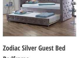Silver/ grey velvet day bed