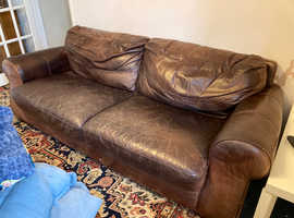 Old comfy leather settee