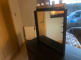 Dressing table with mirror and light