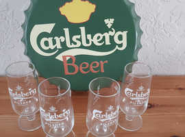 Carlsberg Sign and Carlsberg Goblets