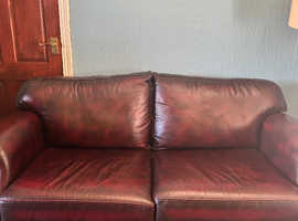 Leather settee