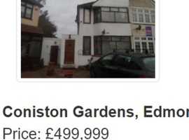 N9 2Bed semi Detached house