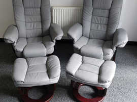 2 SWIVEL RECLINER CHAIRS