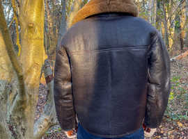 Sheepskin flying jacket & helmet