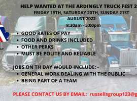 HELP WANTED AT THIS YEARS ARDINGLY TRUCK FEST 2022