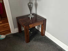 Two matching walnut coffee tables