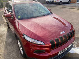 Jeep Cherokee, 2016 (65) red estate, Automatic Diesel, 88,000 miles