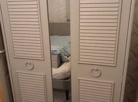 Grey wardrobe, double doors
