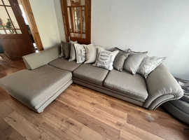 Corner sofa/ settee, swivel chair and footstool