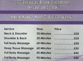 TRADITIONAL CHINESE MASSAGE in PAIGNTON DEVON!!