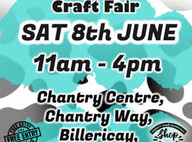 Market & Artisan Craft Fair. Chantry Centre, Chantry Way, Billericay, CM11 2AP, Sat 8th June, 11am-4pm