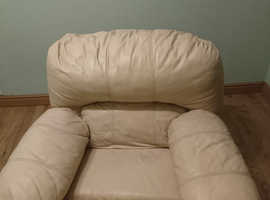 Leather reclining armchair in fair used condition with some scratches but very soft and comfy.