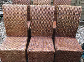 6 x Rattan dining chairs