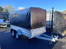 BRAND NEW 8,7ft x 4,2ft TWIN AXLE BORO TRAILER WITH FRAME AND COVER 750KG