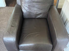 Brown leather armchair