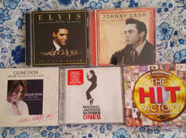 5 POP MUSIC CDS - ELVIS, CELINE MICHAEL J, ETC. - INCLUDES A DOUBLE CD SET £(THAT'S 50P EACH)
