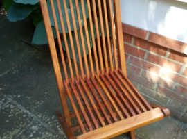 Pair of quality hardwood folding garden chairs