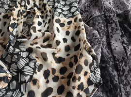 Womens chiffon animal print blouses 14