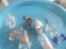Old glass pigs