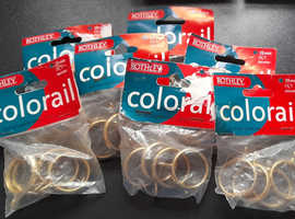 Job Lot Brand New in Pack Curtain Pole Rings, 19mm brass finish