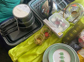 Assorted camping items to go as one