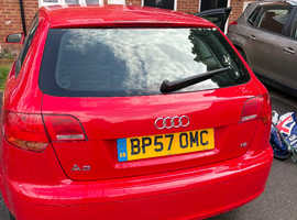 Audi A3, 2008 (57) Red Hatchback, Manual Petrol, 120,780 miles