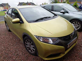 Honda Civic, 2013 (13) Yellow Hatchback, Manual Petrol,  miles 42,700