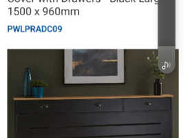 (New) lloyd pascal large radiator cover in black and oak effect