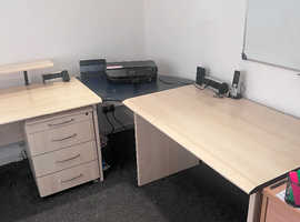 Large corner desk and chairs