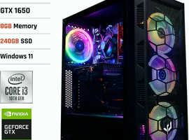 NEW Gaming Computer Intel Core i3, Nvidia GTX 1660, 8GB RAM, 240GB SSD, Windows 11 Gaming PC Tower