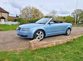 Audi A4, 2004 (04) Blue Convertible, Manual Petrol, 74,506 miles