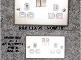 Brand new double light gold/white electric socket