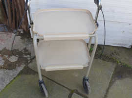 Mobility walker rollator indoor handy trolley with trays and brakes