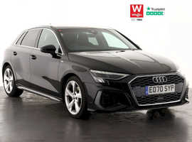 Audi A3, 2020 (70) Black Hatchback, Semi auto Petrol, 16,564 miles