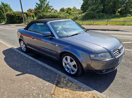 Audi A4, 2004 (04) Grey Convertible, Automatic Petrol, 92,800 miles