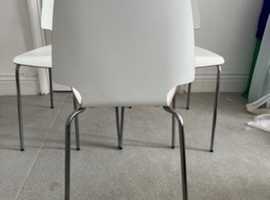 3 Vilmar IKEA Dining Chairs in White
