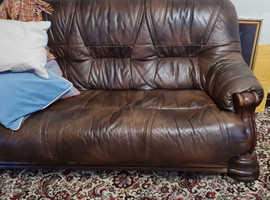Free Brown Sofa and chair leather and wood