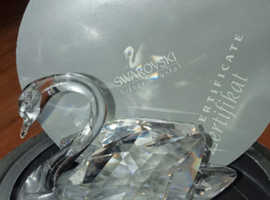 SWAROVSKI SILVER CRYSTAL SWAN -RARE.