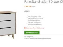 Wide 6 Drawer Chest of Drawers