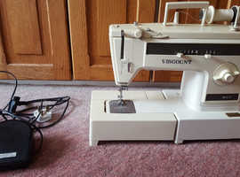 Vintage Silver Viscount 827 Electric Sewing Machine with Pedal & Power Lead
