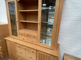 Large Display Cabinet - Large Dresser With Working Light ( Some Marks & Repairs )