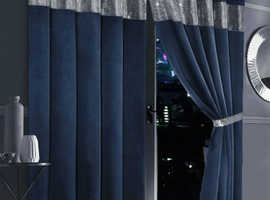 Navy Diamant curtains