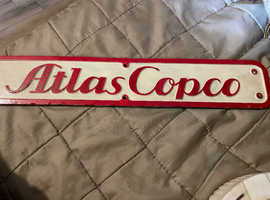 Mercedes-Benz  and Atlas Copco aluminium vintage signs