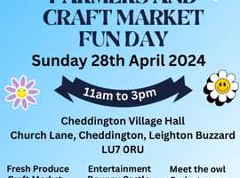 Farmers Craft Market Fun Day in Cheddington Leighton Buzzard Sunday 28th April 2024 11am to 3pm