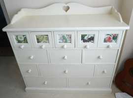 Gorgeous Painted Wood Large Chest of Drawers Country Cottage Shabby Chic Storage