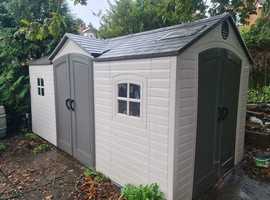 LIFETIME 15 FT. X 8 FT. OUTDOOR STORAGE SHED - PLASTIC