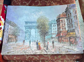 Paris street scean signed P Renatd 1871-1920 French artist