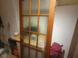 Solid wood glass panel doors